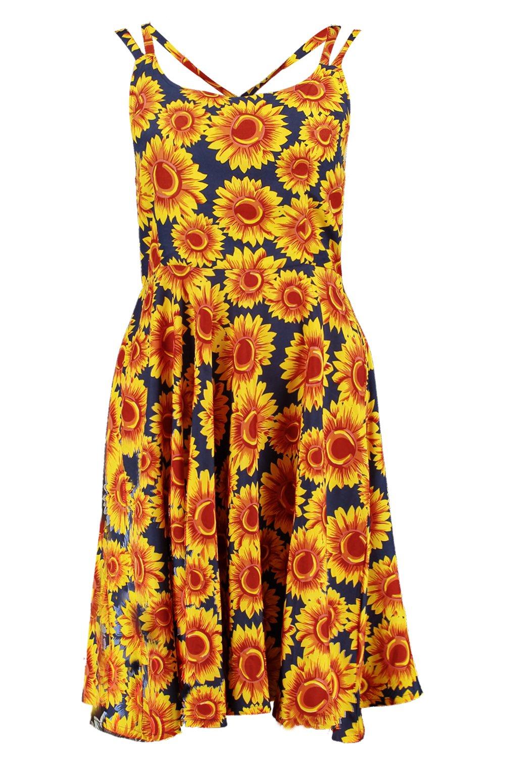 boohoo sunflower dress