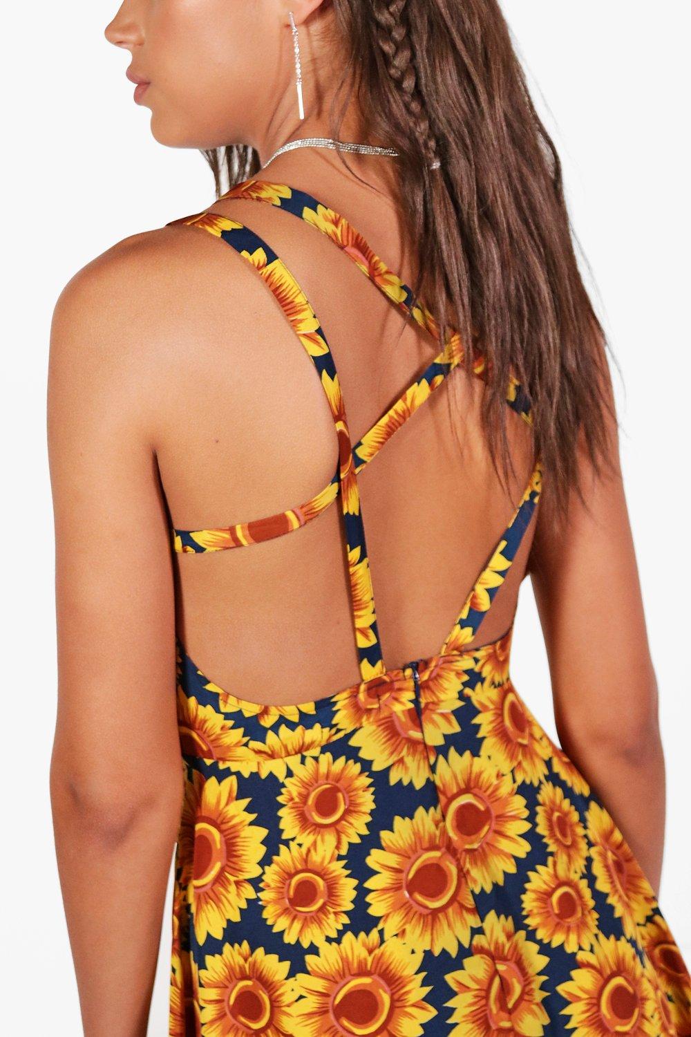 boohoo sunflower dress