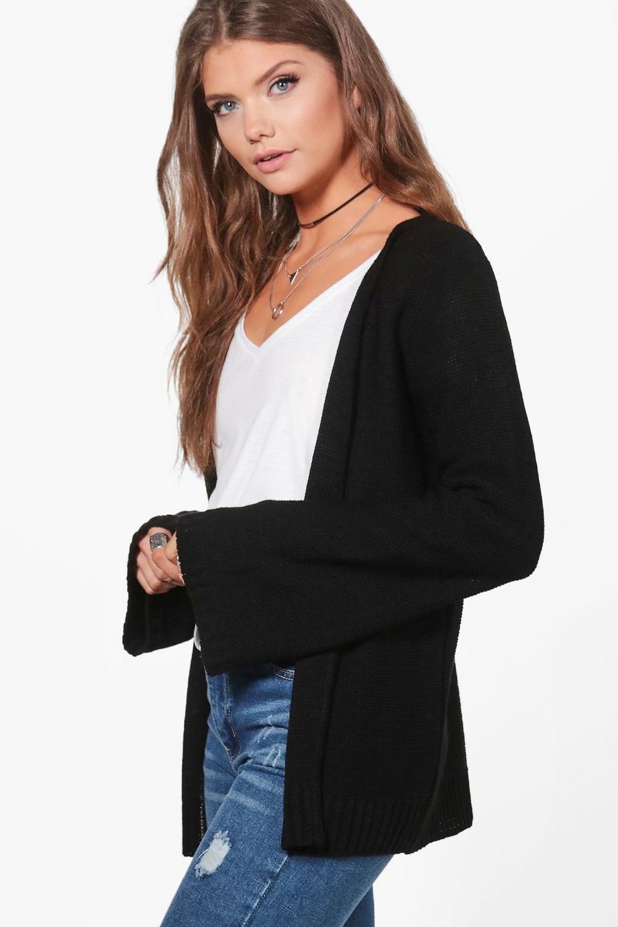 tall marlee cardigan in maglia con maniche a flauto image number 1