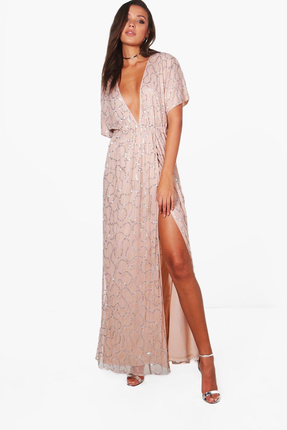 boohoo sequin maxi dress