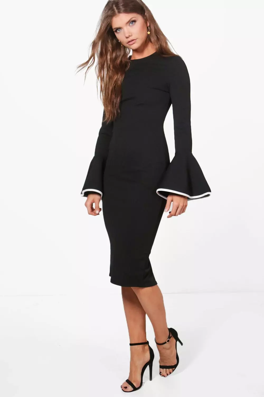 Flare sleeve best sale bodycon dress