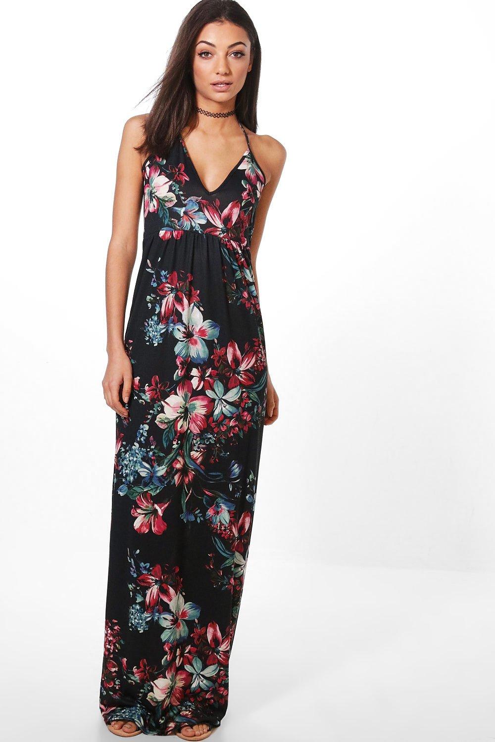 floral maxi dress boohoo