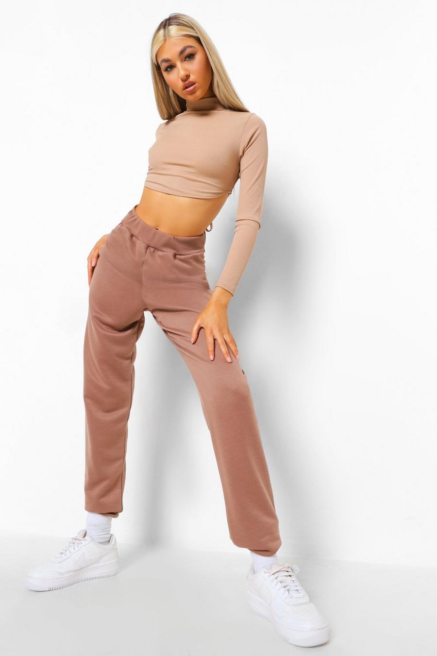 Chocolate Tall Basic Track Pants image number 1