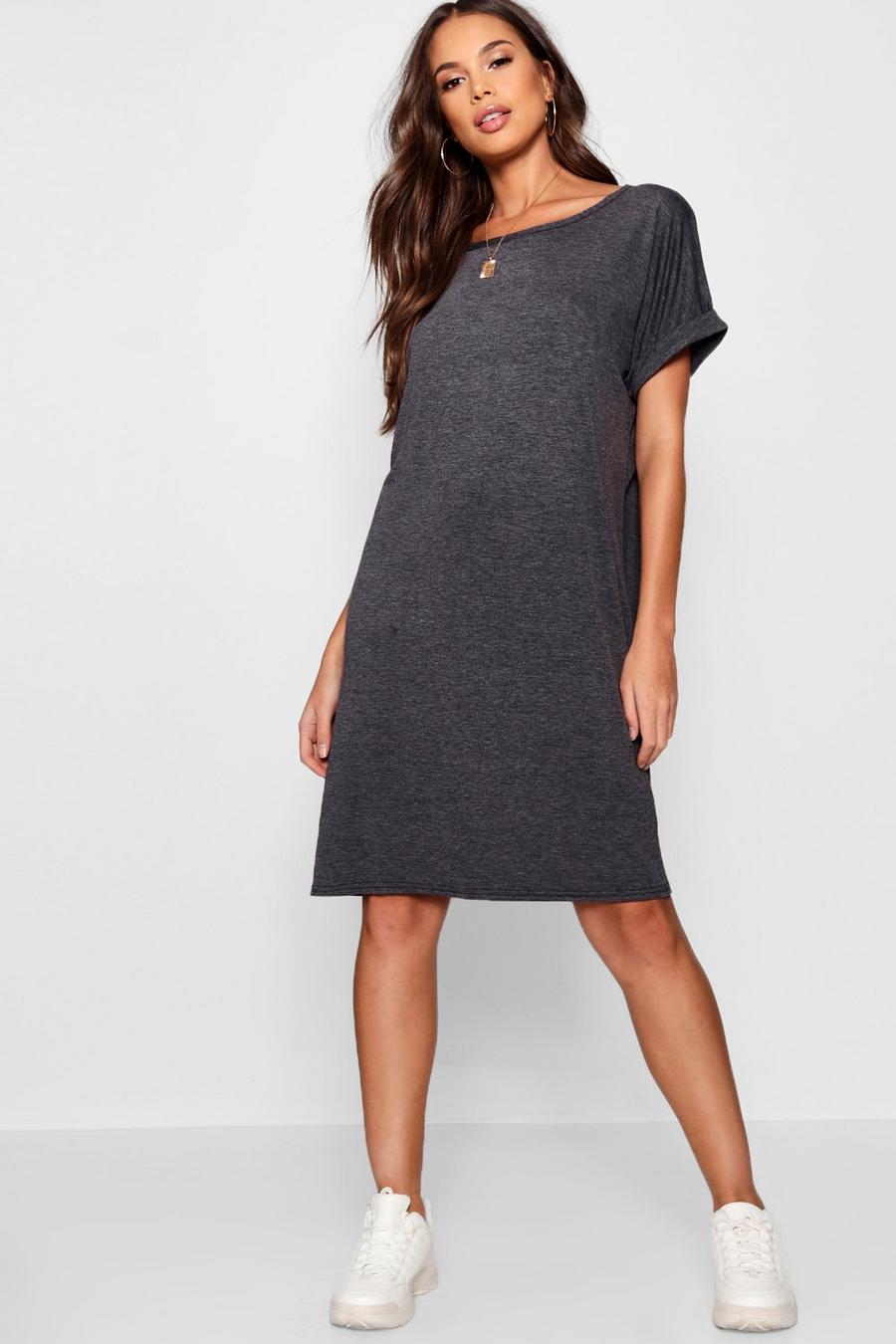 Tall – Oversized T-Shirt-Kleid, Anthrazit image number 1