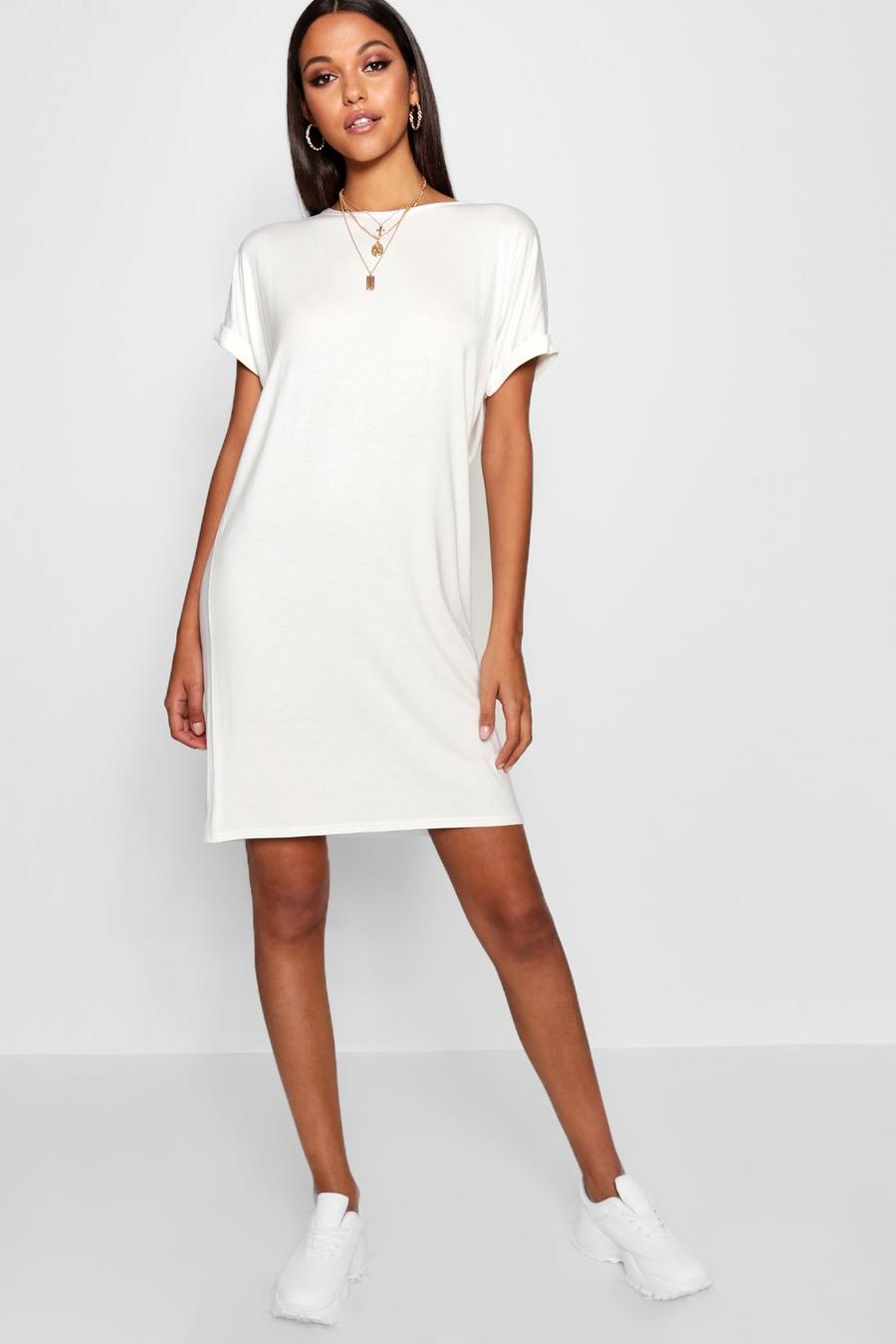 Vestido camiseta Tall oversize, Ivory image number 1