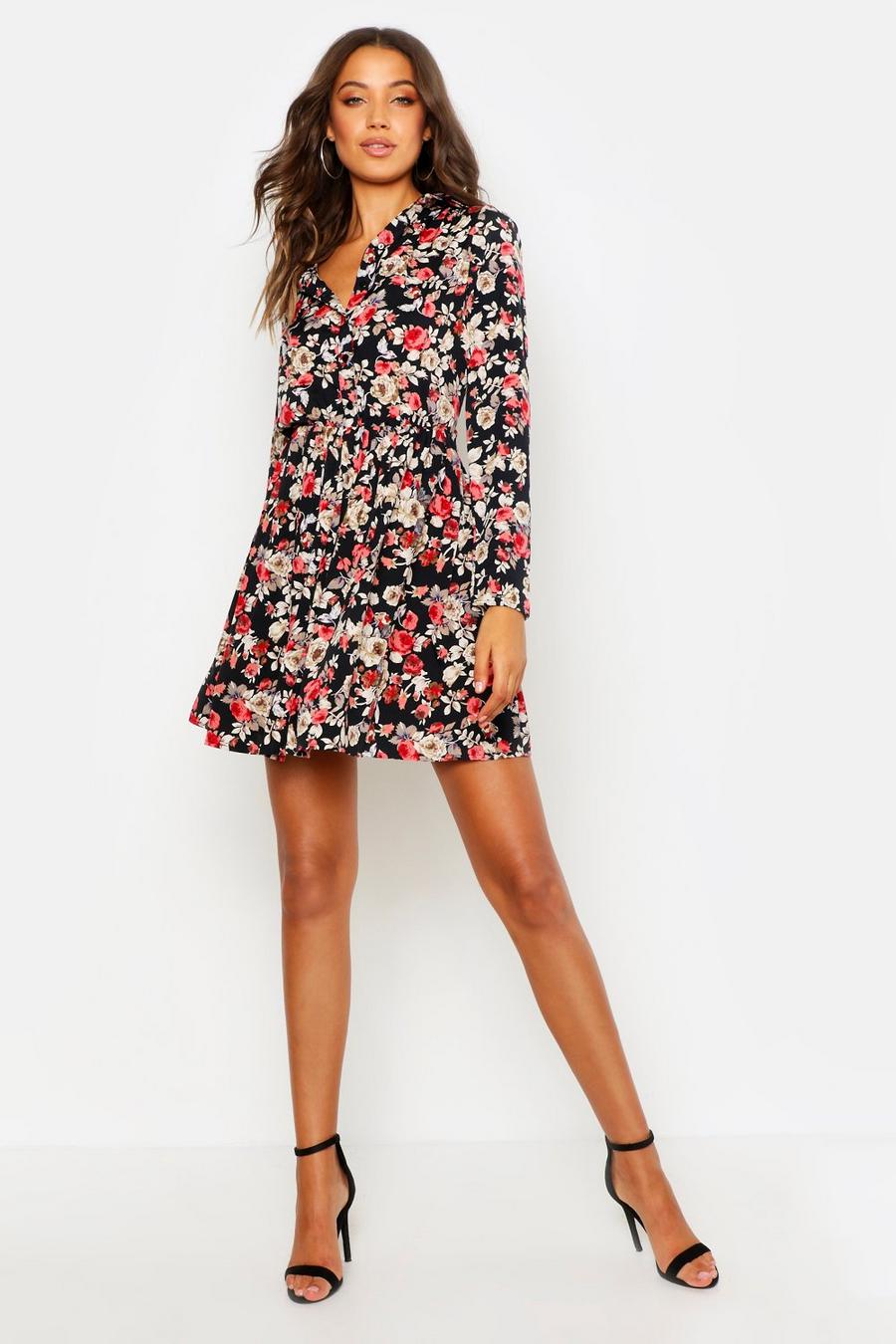 Multi Tall Floral Shirt Dress image number 1