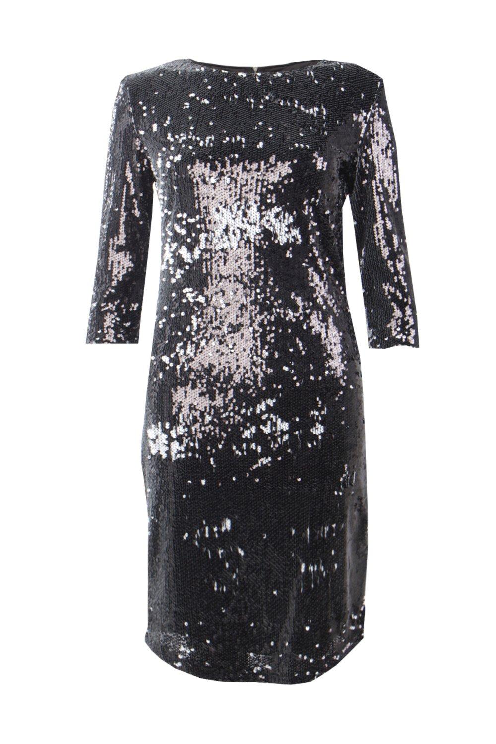 boohoo black sequin dress