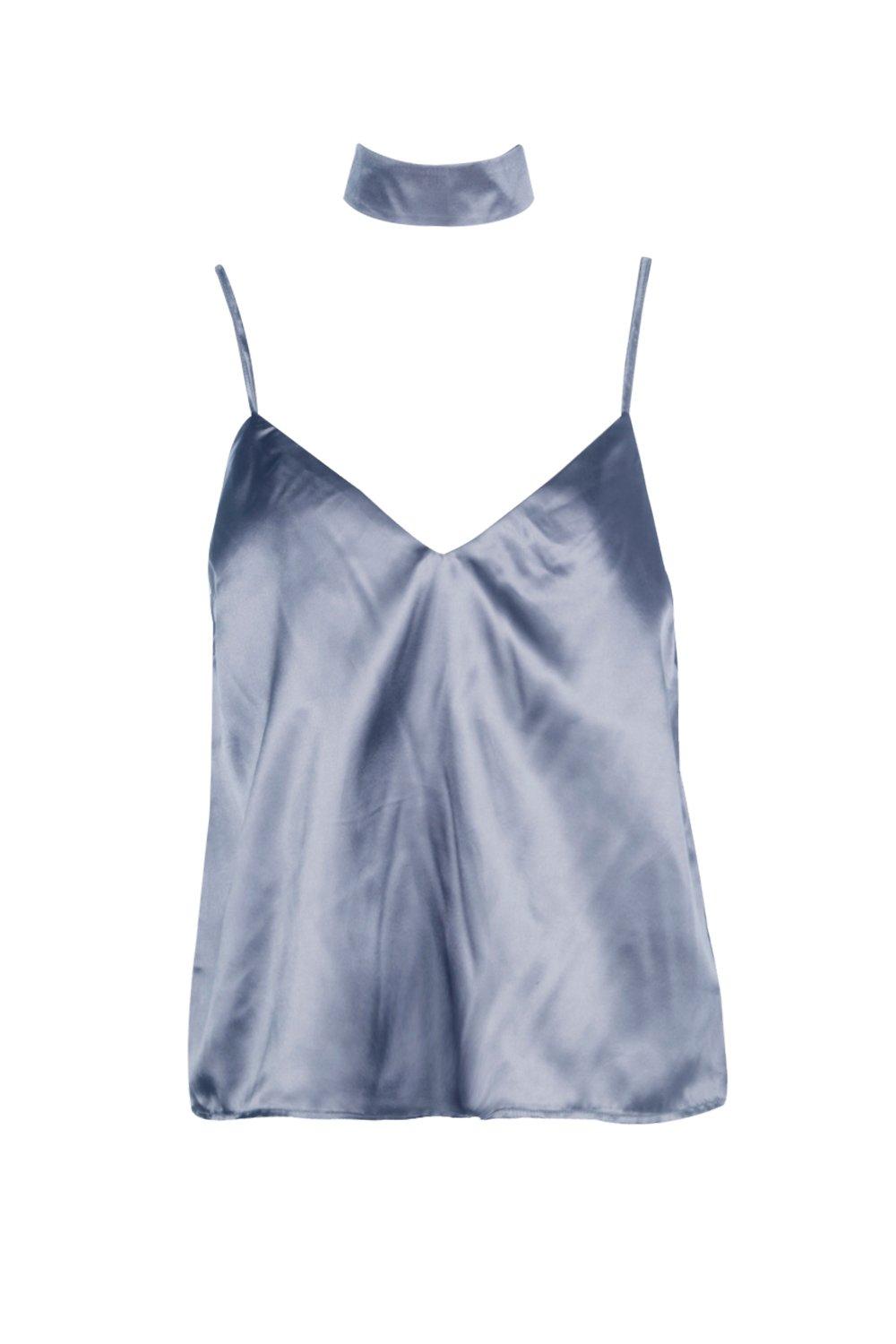 grey satin cami