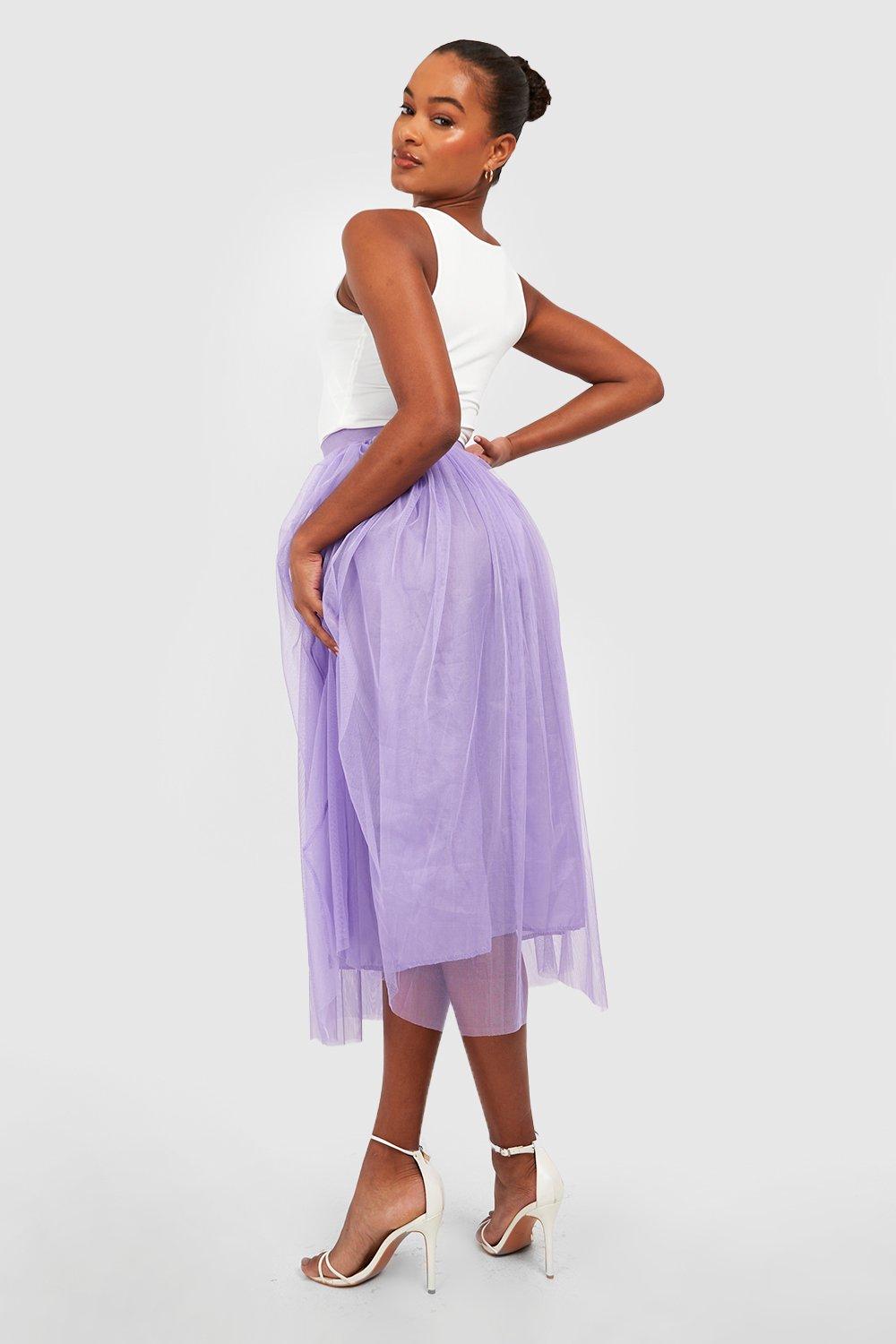 Tulle midi skirt clearance purple