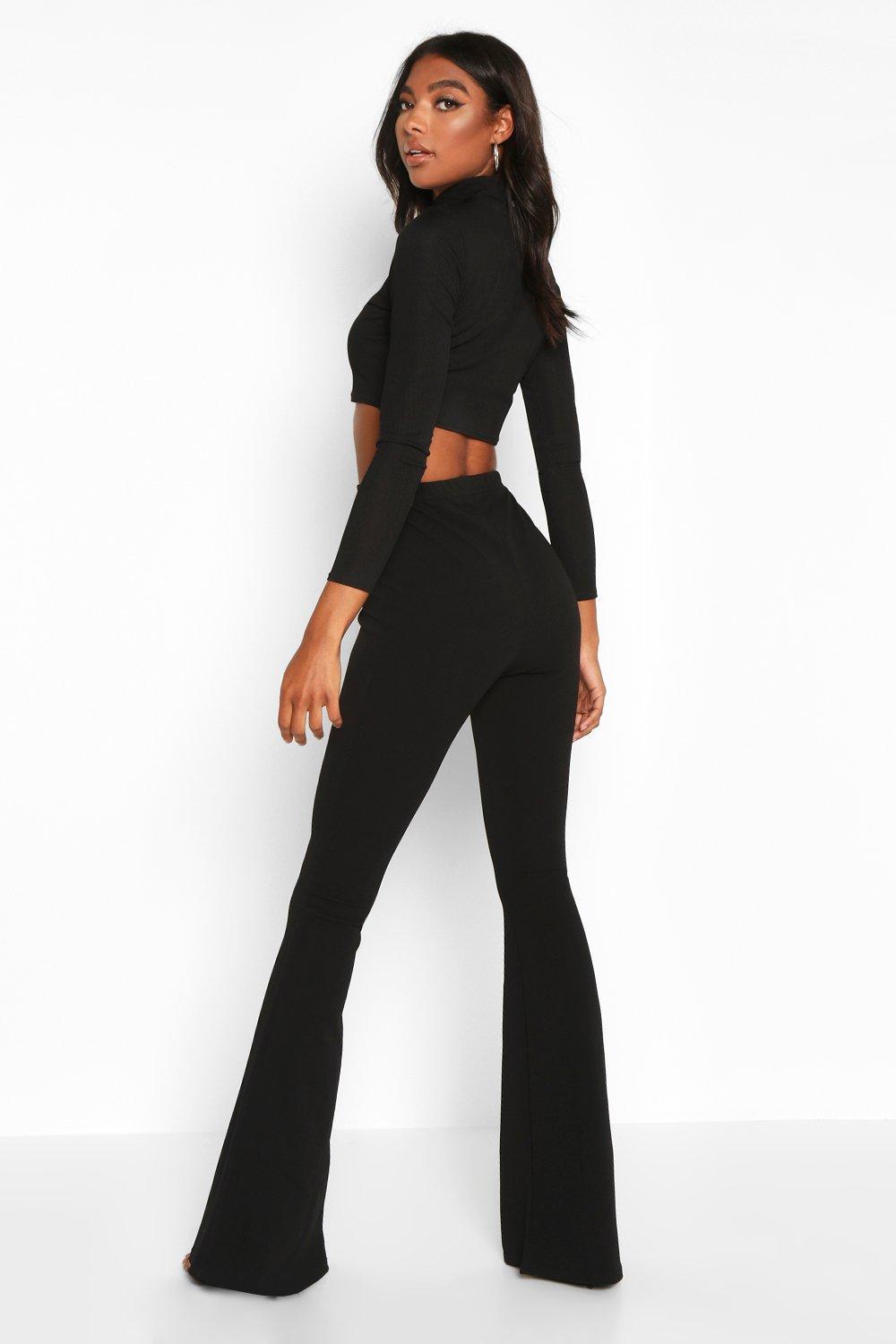 black skinny flares