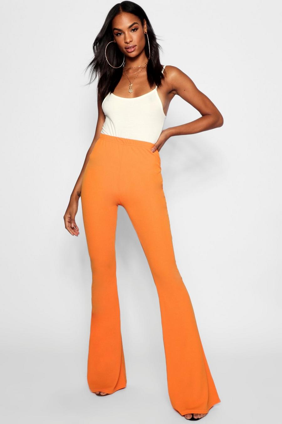 Orange Tall Basic Skinny byxor med stretch och utsvängda ben image number 1