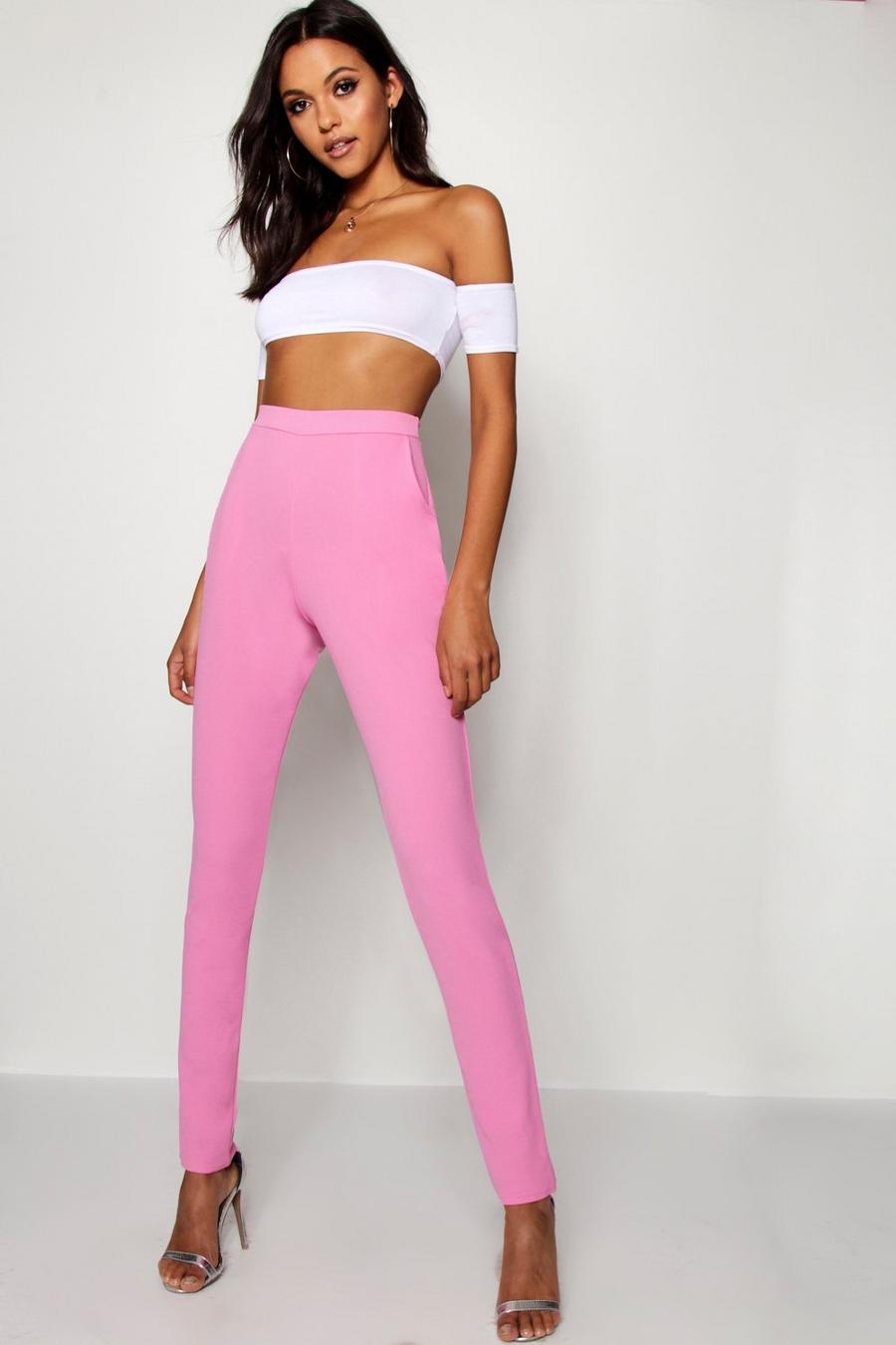 Powder pink Tall - Skinny byxor i crepe med två fickor image number 1