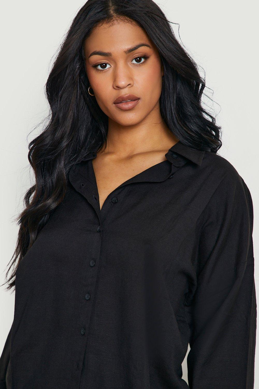 Chemise en 2025 lin noire femme