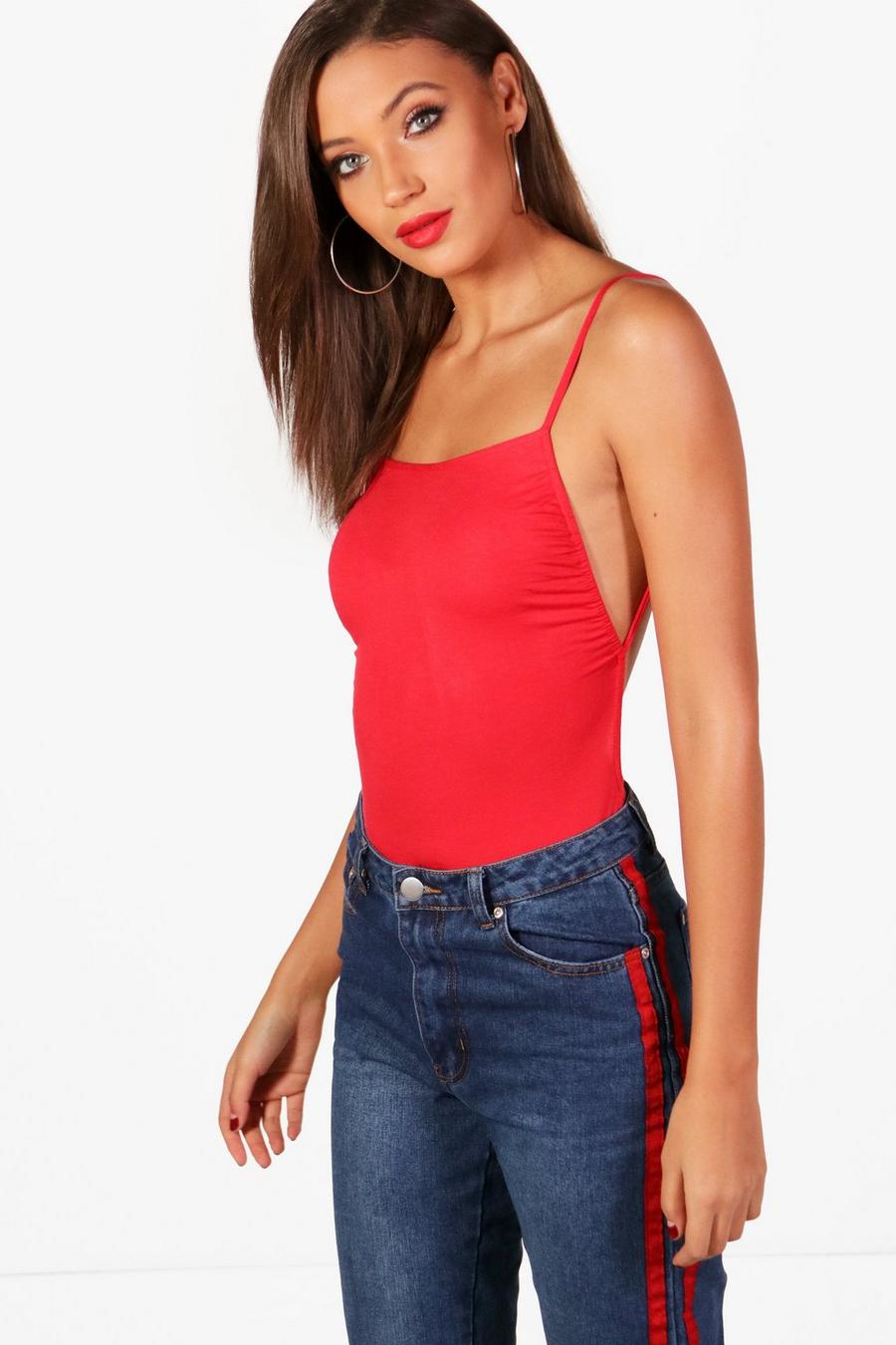 Tall Backless Basic Jersey Bodysuit image number 1