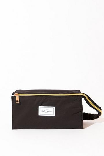 Black Classic Black Open Flat Makeup Box Bag