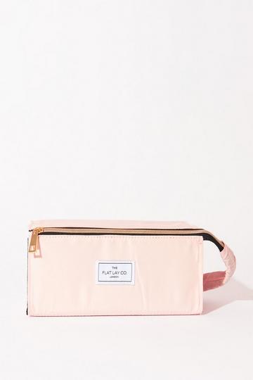 Blush Pink Open Flat Makeup Box Bag light pink