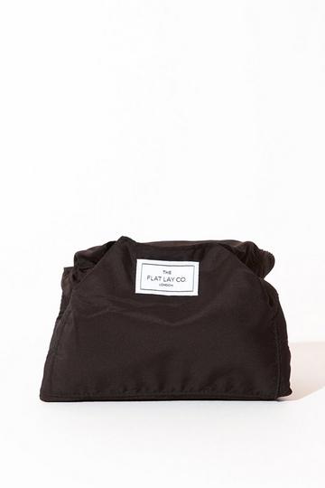 Classic Black Open Flat Makeup Bag black