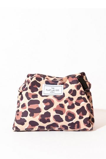 Leopard Open Flat Makeup Bag multi