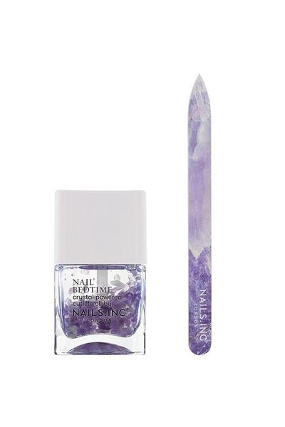 Nails Inc multi Nail Bedtime Bundle - Cuticle Oil & Crystal Nail File Gift Set
