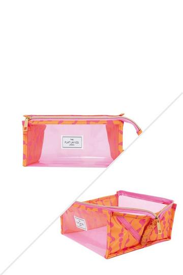 Orange in Pink Dribbles Jelly Open Flat Box Bag multi