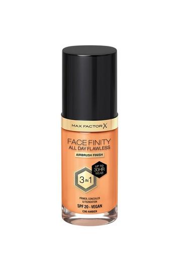 Facefinity All Day Flawless 3 in 1 Vegan Foundation amber