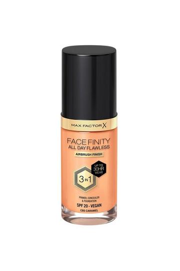 Facefinity All Day Flawless 3 in 1 Vegan Foundation caramel