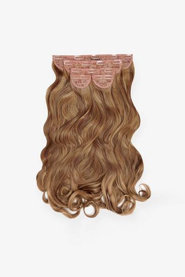 Super Thick 22" 5 Piece Curly Clip In Extensions mellow brown