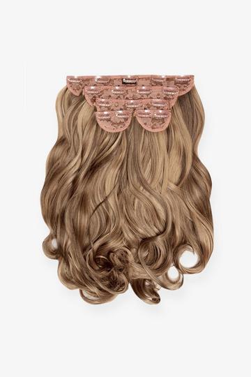 Super Thick 22" 5 Piece Natural Wavy Clip In Extensions mellow brown