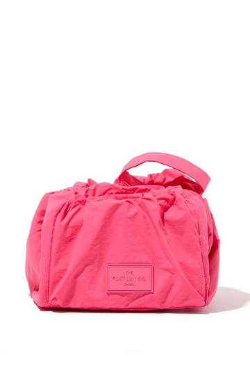 The Flat Lay Co. Drawstring Makeup Bag in Pink Parachute multi