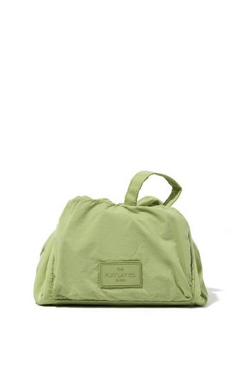 The Flat Lay Co. Drawstring Makeup Bag in Light Green Parachute multi