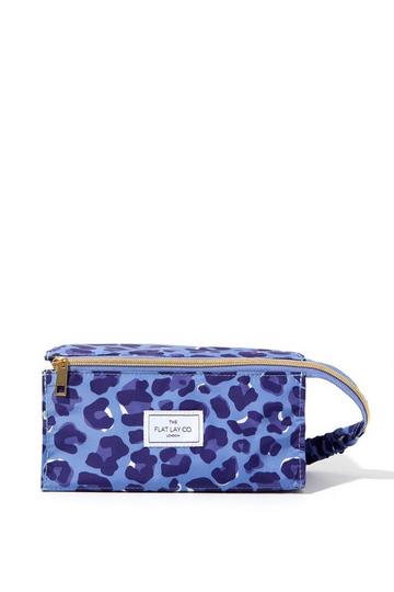 The Flat Lay Co. Open Flat Box Bag in Blue Leopard multi