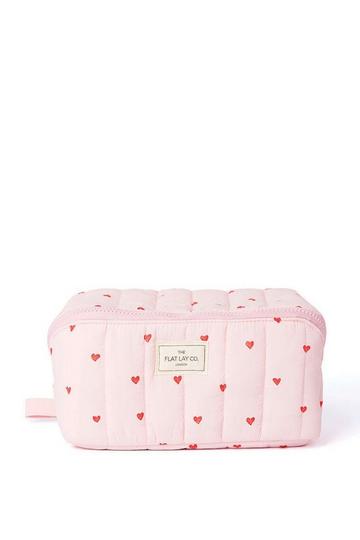 Marshmallow Open Flat Box Bag in Sweet Pink Hearts multi