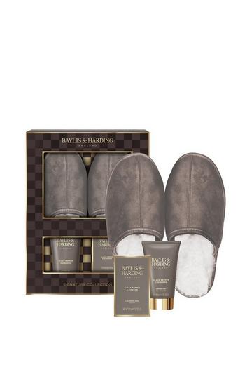 Black Pepper & Ginseng Men's Luxury Slipper Gift Set multi