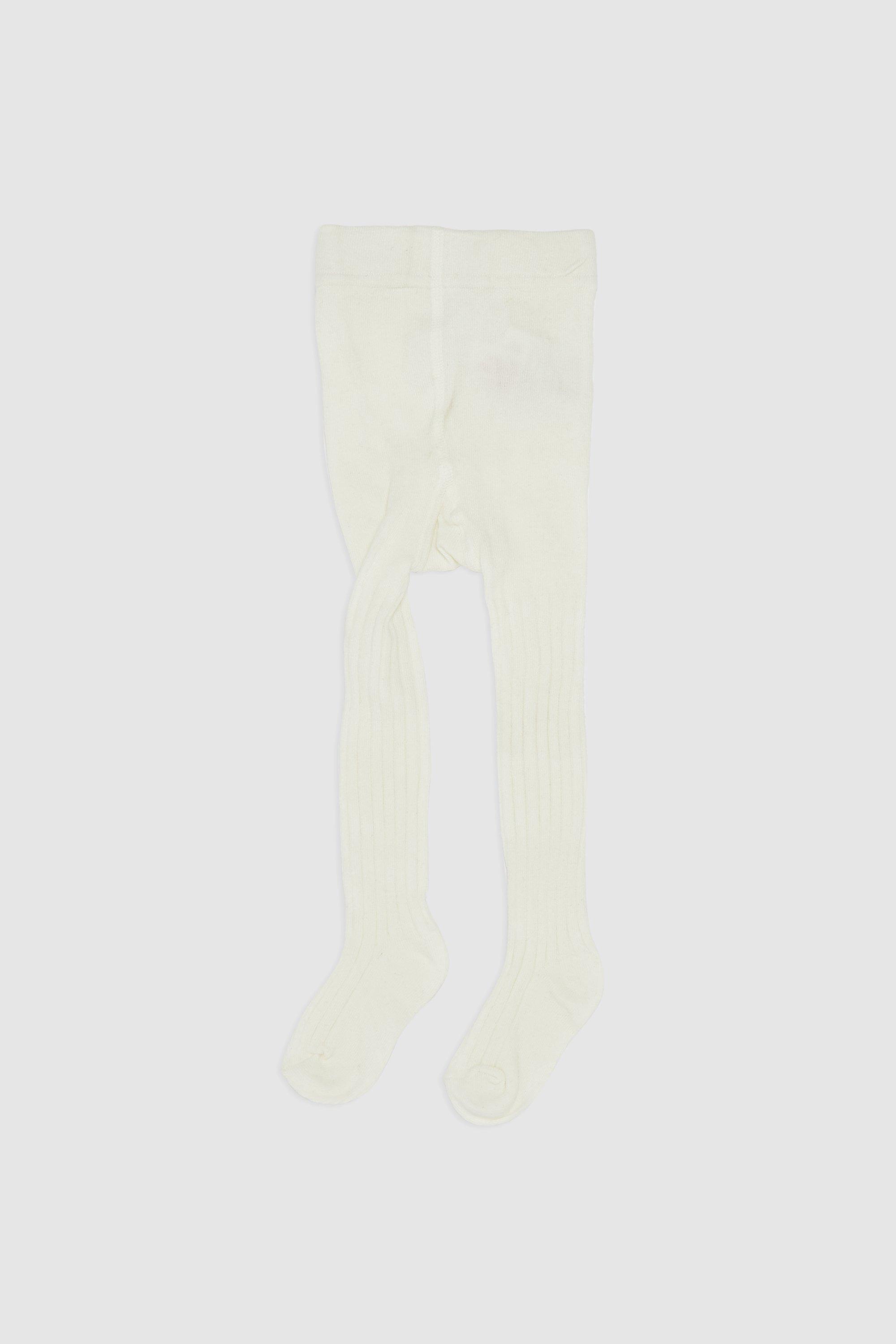 bluezoo Kids Pack of Two Baby Girls Cream Ribbed Tights