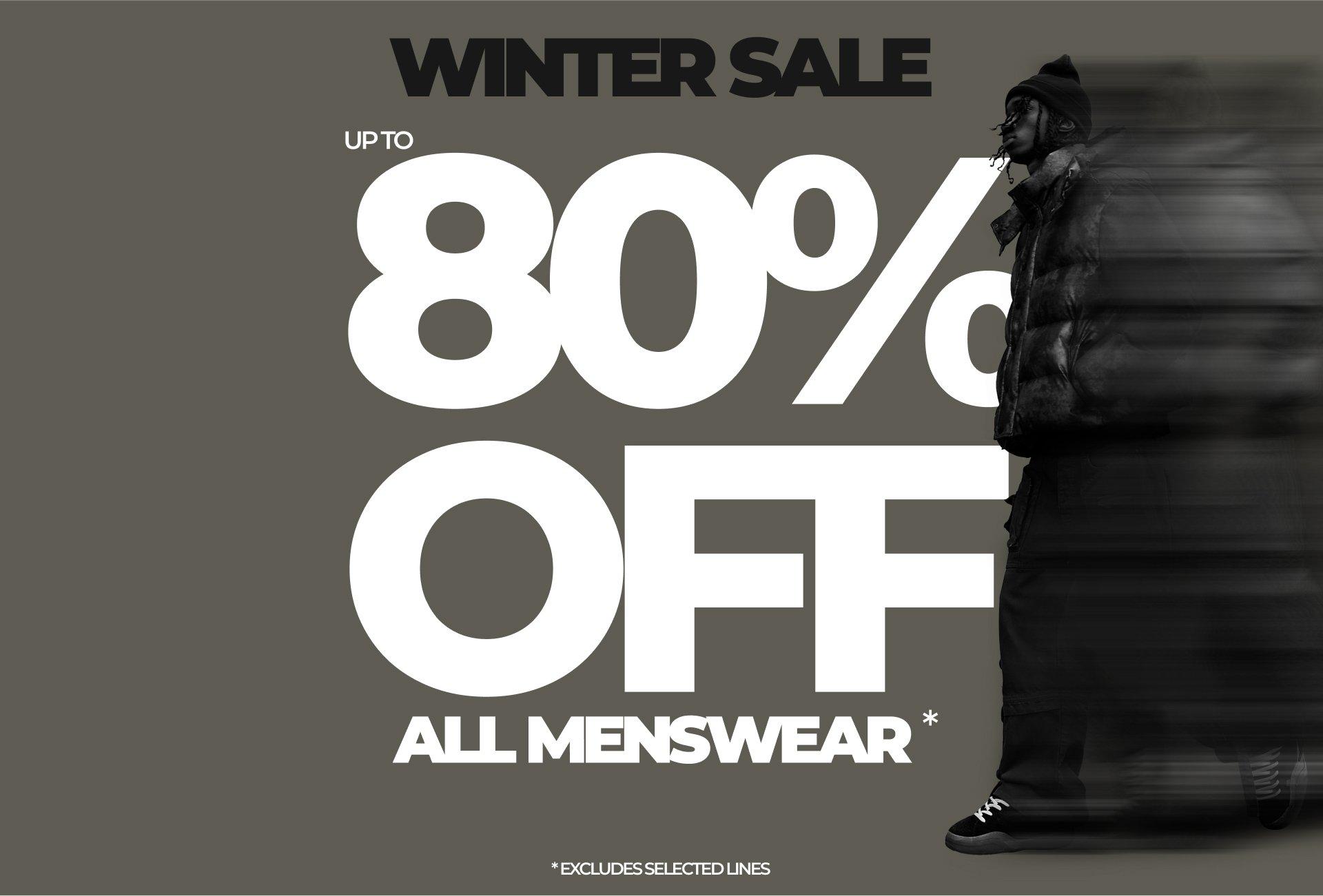 Up to 80% off menswear