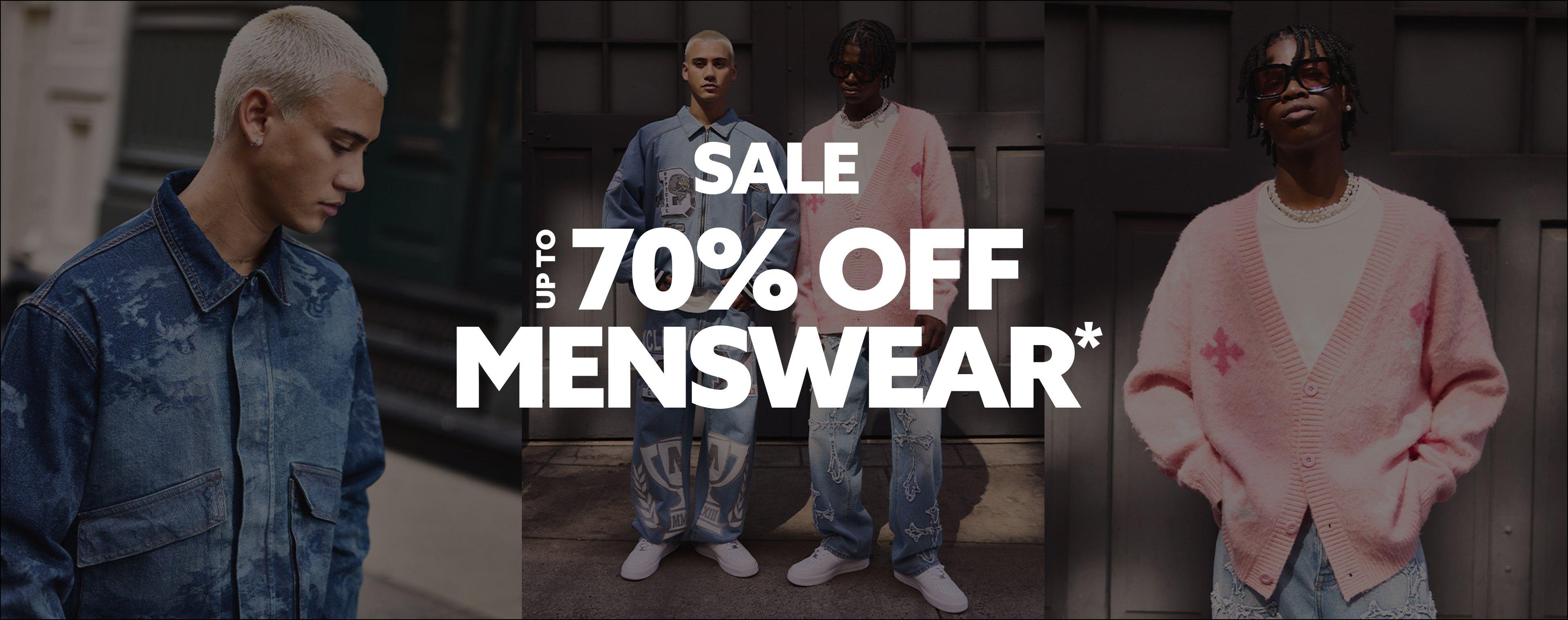 Up to 70% off menswear!