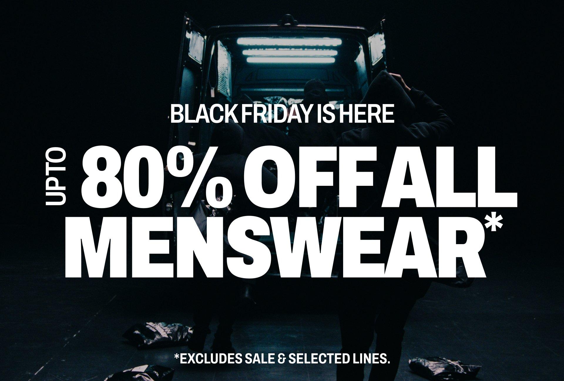 Up to 80% off Menswear!