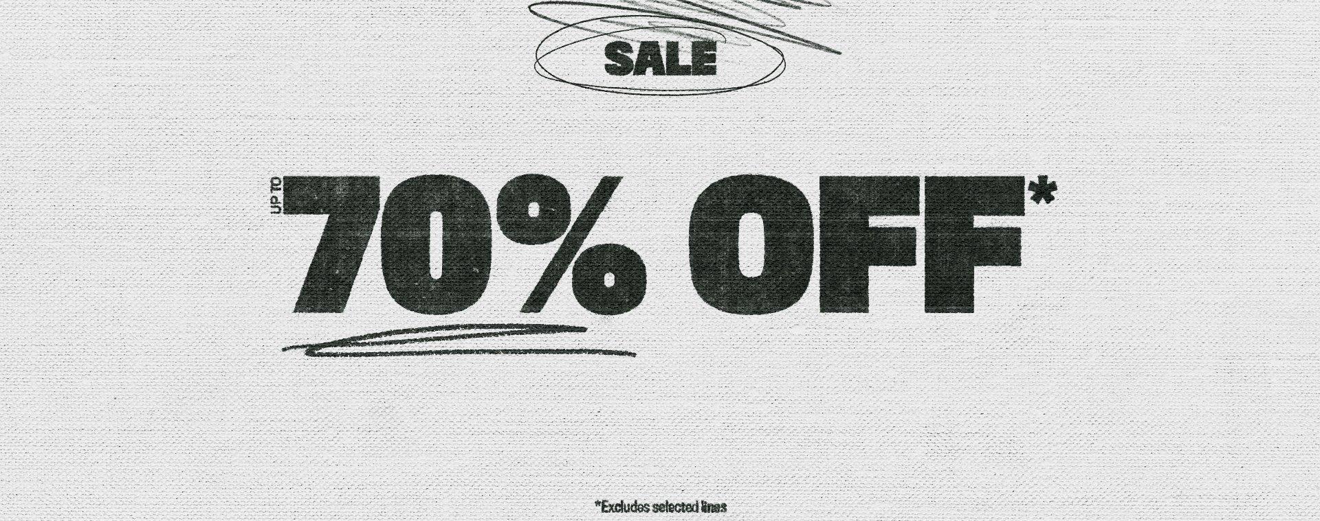 SALE UP TO 70% OFF!
