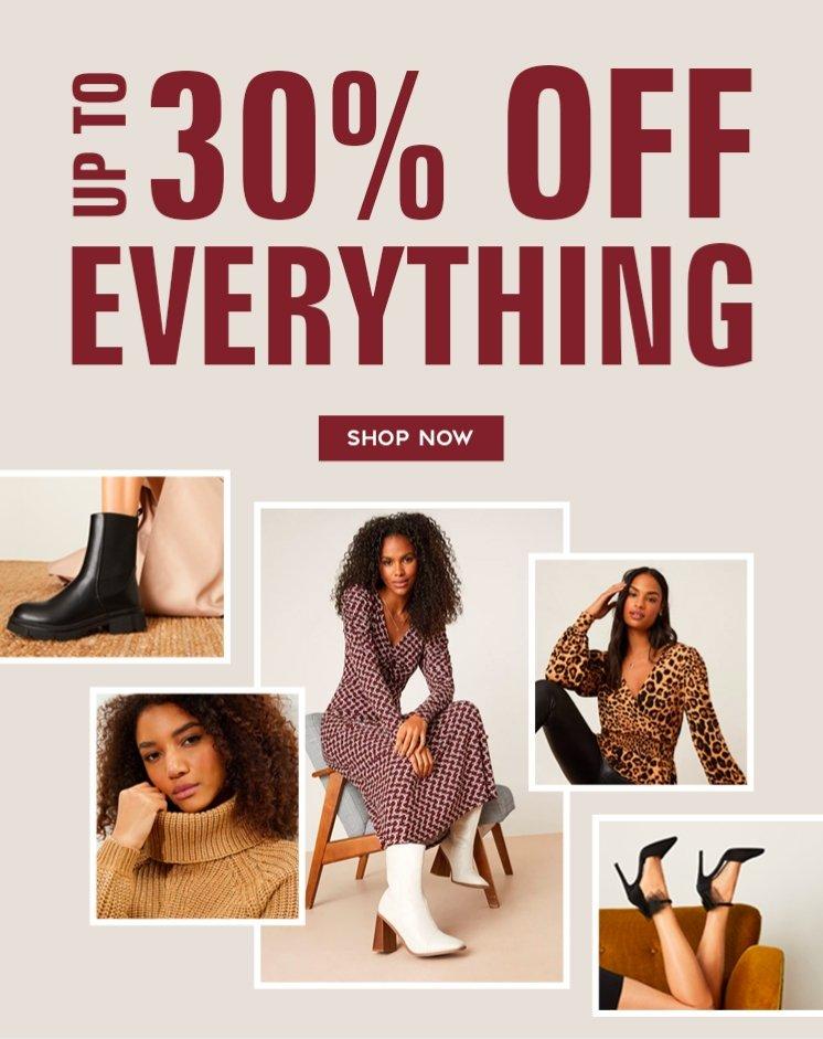 30% Off Knits, Jackets And Boots