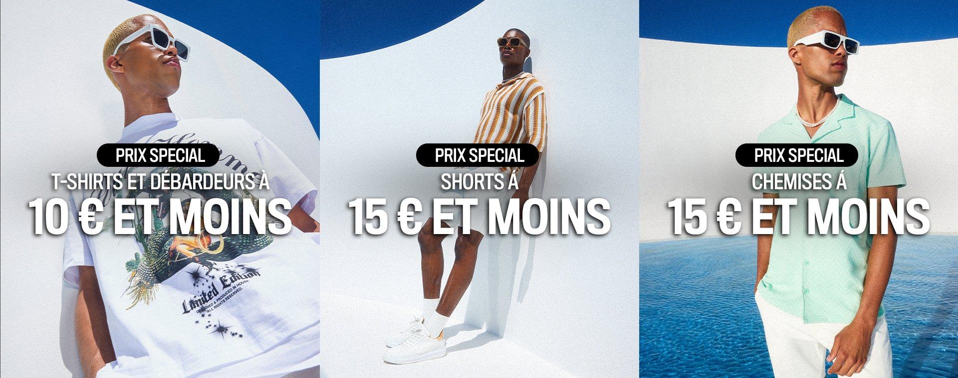 Tees 10€ shorts 15€ shirts €15
