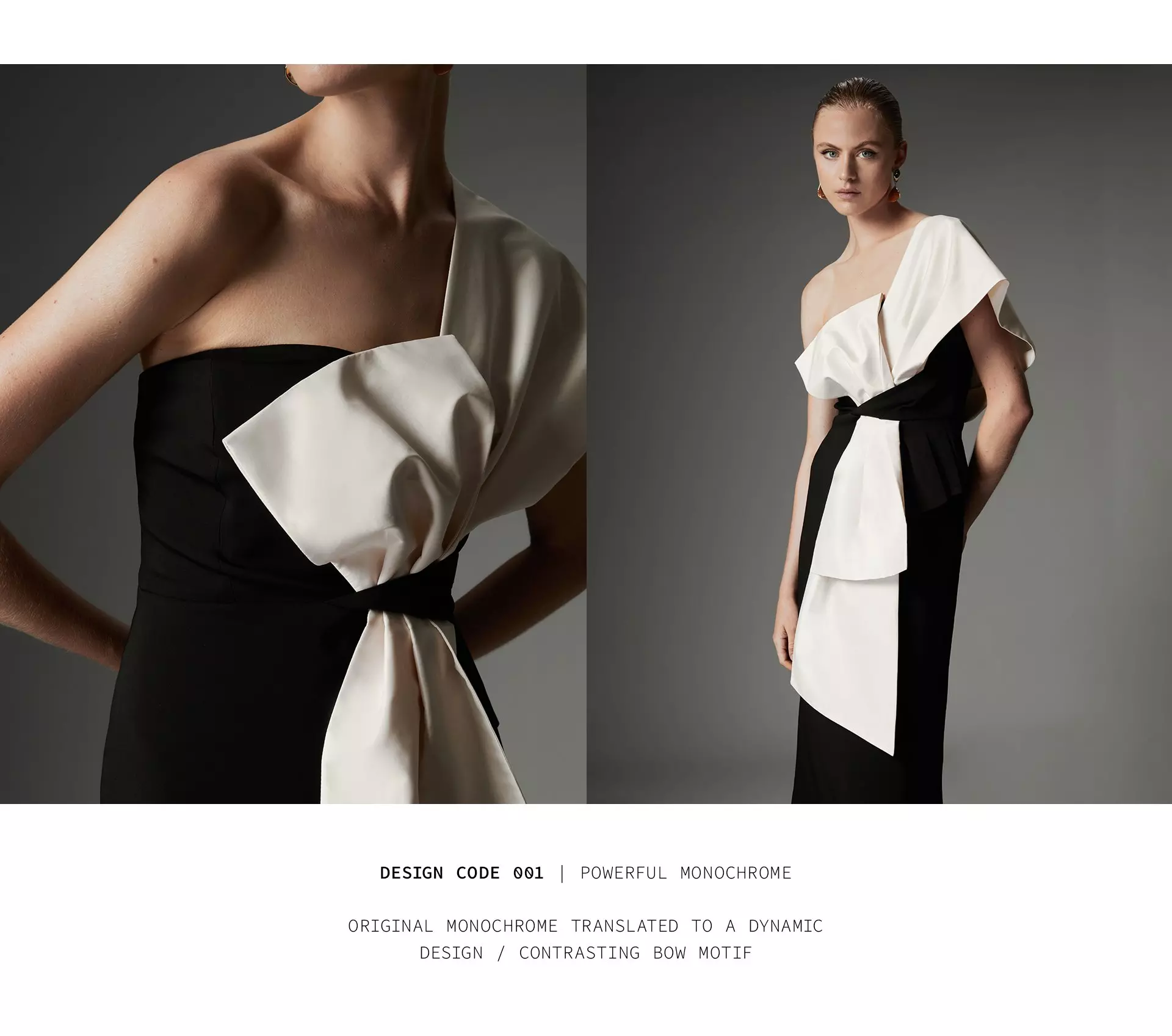 【KAREN MILLEN】Archive Collection ボウ バンドゥ ドレス Archive Collection - Bow Detail One Shoulder Crepe Woven