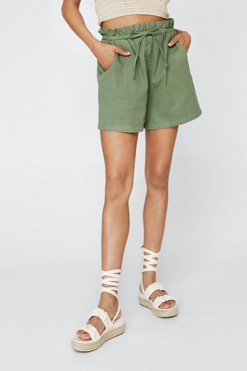 Faux Leather Ruched Strap Ankle Tie Sandals light beige