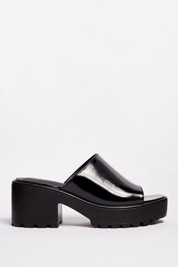 Let Love Mule Cleated Chunky Mules black