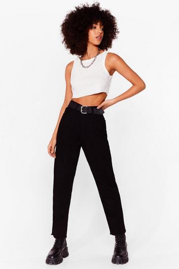 Black In Raw of You High-Waisted Mom Jeans