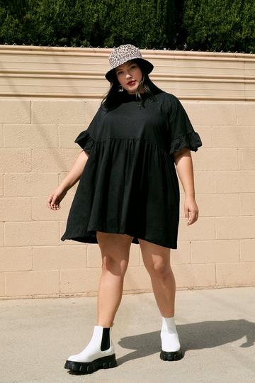 It's Easy Ruffle Plus Mini Dress black