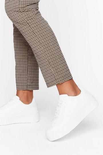 Lightening Strikes Faux Leather Platform Sneakers white
