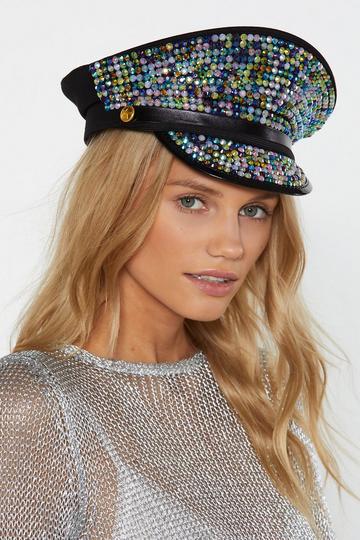 Black Party Starter Embellished Hat