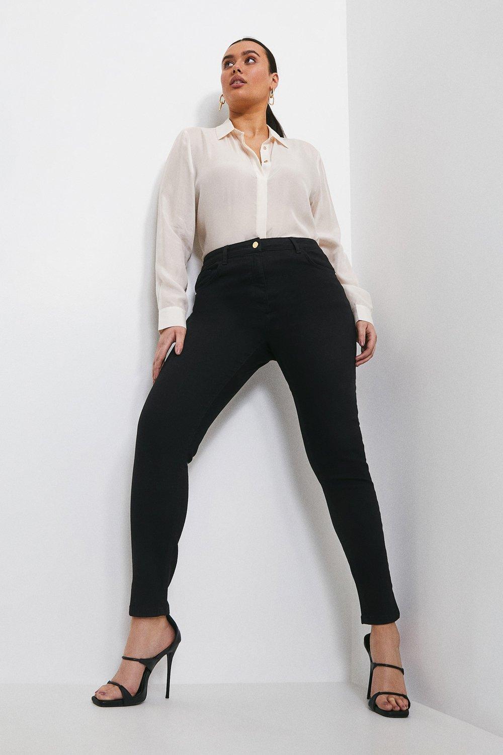 Black high waisted jeans best sale plus size