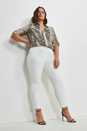 Compact Stretch Tailored Straight Leg Pants
