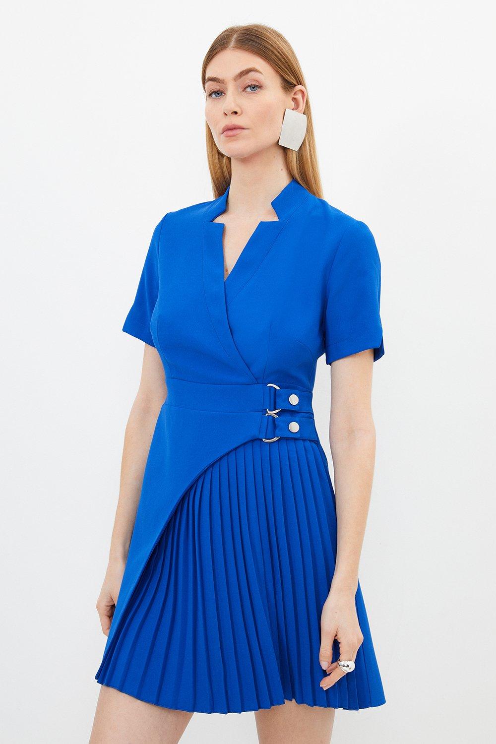 Karen millen blue wrap cheap dress